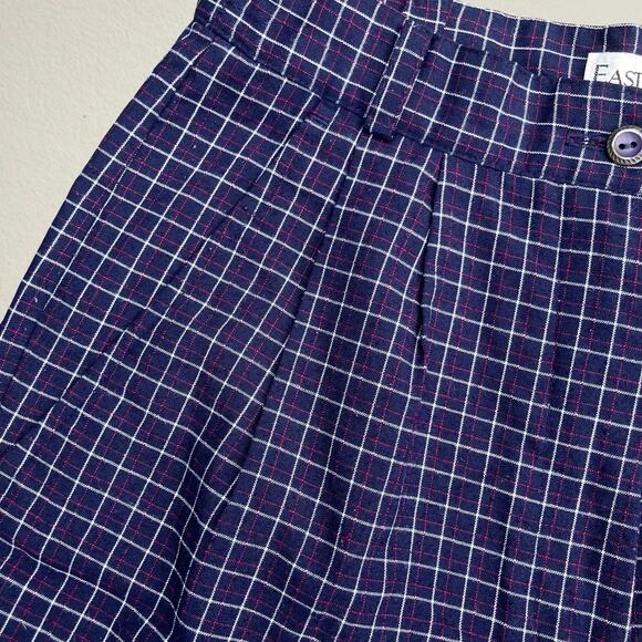 Vintage dark blue plaid golf shorts women's, Eastbrook size 6 preppy sporty - Picture 6 of 10